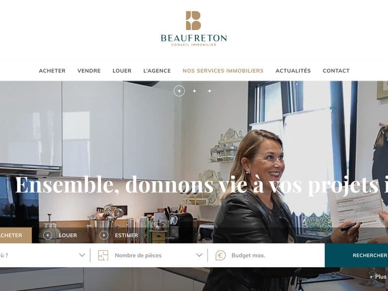 Site immobilier de Beaufreton Conseil, connecté avec ImmoWP